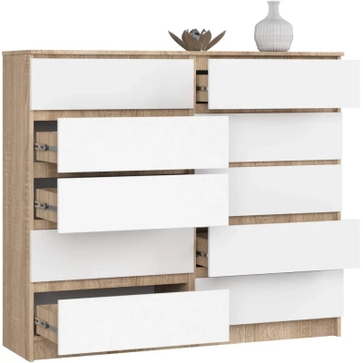 Kommode für das Wohnzimmer SAVRILA - Sonoma-Eiche / Weiß
