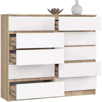 Kommode für das Wohnzimmer SAVRILA - Sonoma-Eiche / Weiß