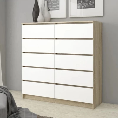 Kommode für das Wohnzimmer SAVRILA - Sonoma-Eiche / Weiß