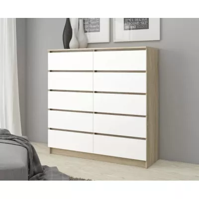 Kommode für das Wohnzimmer SAVRILA - Sonoma-Eiche / Weiß