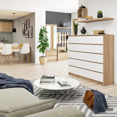 Kommode für das Wohnzimmer SAVRILA - Sonoma-Eiche / Weiß