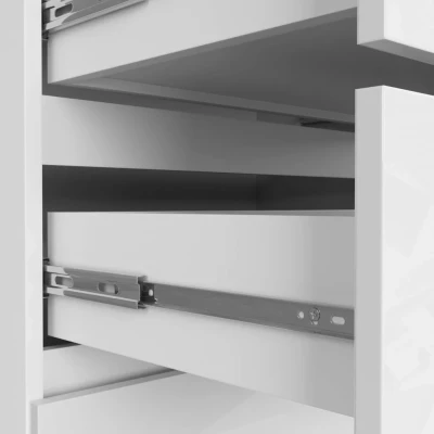 Kommode für das Wohnzimmer SAVRILA – weiß / weiß glänzend