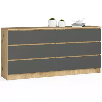 Geräumige Kommode SAVRILA – Artisan Eiche / Grau