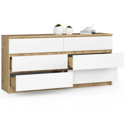 Geräumige Kommode SAVRILA – Artisan Eiche / Weiß