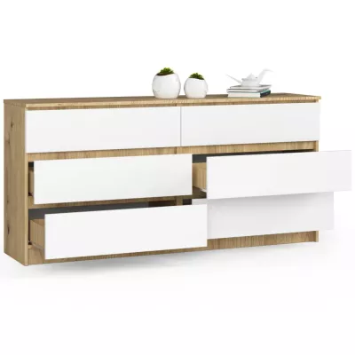 Geräumige Kommode SAVRILA – Artisan Eiche / Weiß