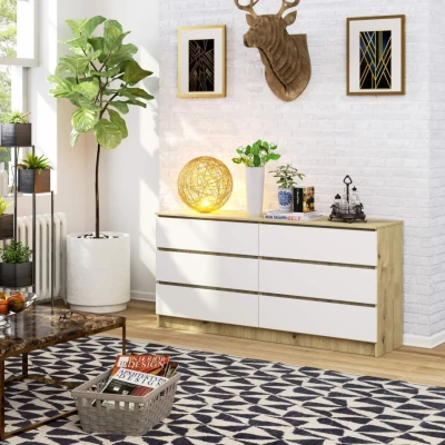 Geräumige Kommode SAVRILA – Artisan Eiche / Weiß