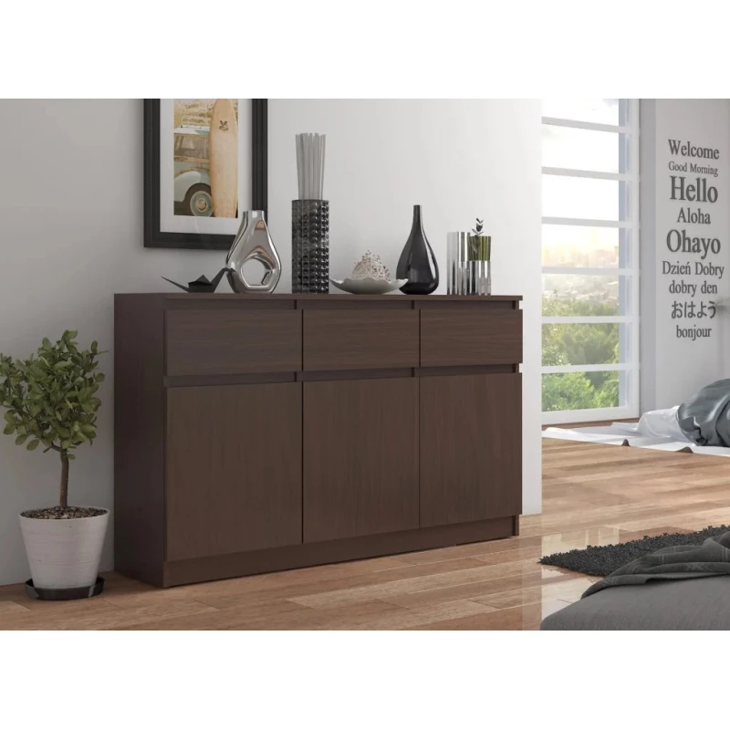 Kommode mit Schubladen und Türen SAVRILA - Wenge