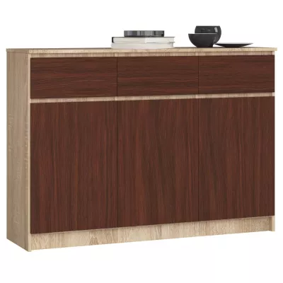 Kommode mit Schubladen und Türen SAVRILA - Sonoma Eiche / Wenge