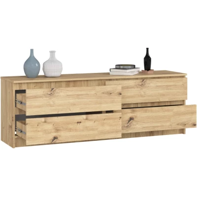 Niedrige Kommode SAVRILA – Artisan Eiche
