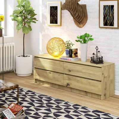 Niedrige Kommode SAVRILA – Artisan Eiche