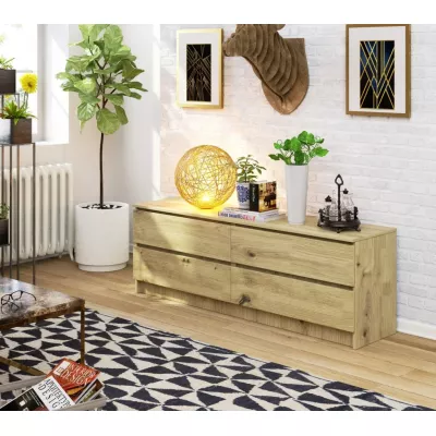 Niedrige Kommode SAVRILA – Artisan Eiche