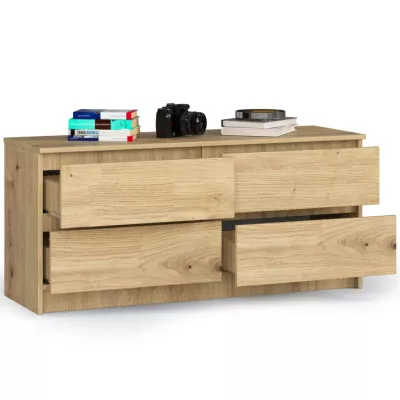 Niedrige Schubladenkommode SAVRILA – Artisan Eiche