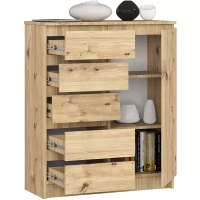 Schmale Kommode SAVRILA – Artisan Eiche