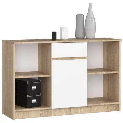 Kommode JENARIA – Sonoma Eiche / Weiß
