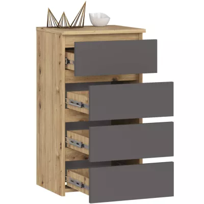 Schubladenkommode VALESTRA – Artisan Eiche / Dunkelgrau