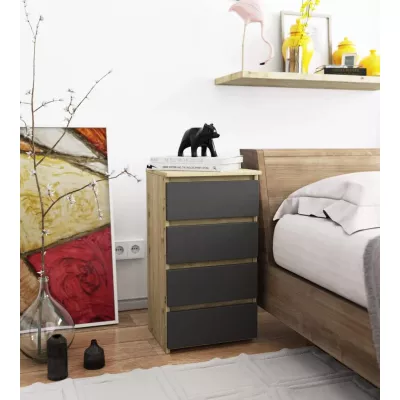 Schubladenkommode VALESTRA – Artisan Eiche / Dunkelgrau