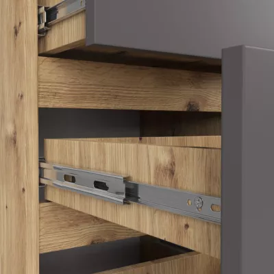 Schubladenkommode VALESTRA – Artisan Eiche / Dunkelgrau
