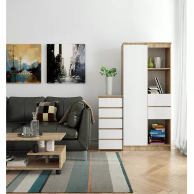 Kommode VALESTRA – Sonoma Eiche / Weiß