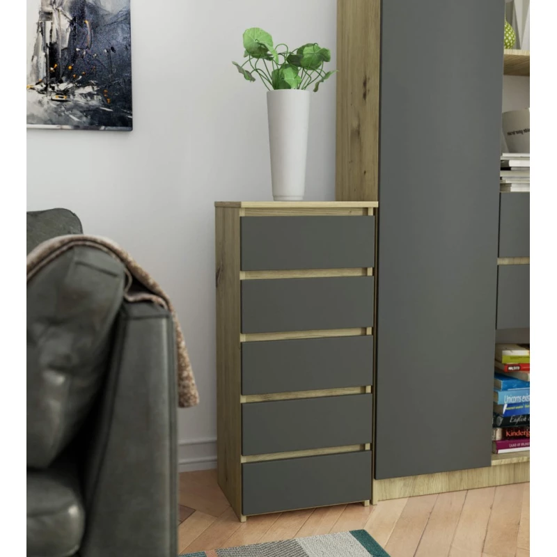 Kommode VALESTRA – Artisan Eiche / Dunkelgrau