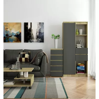 Kommode VALESTRA – Artisan Eiche / Dunkelgrau