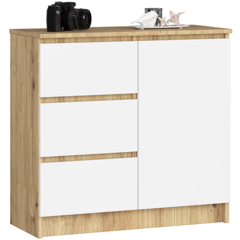 Kommode mit Schubladen und Türen CIELA – Artisan Eiche / Weiß