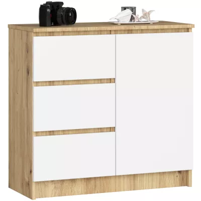 Kommode mit Schubladen und Türen CIELA – Artisan Eiche / Weiß