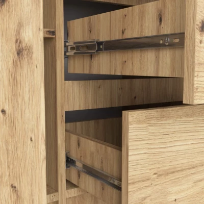 Kombinierte Kommode JUNIPER - handwerklich verarbeitete Artisan Eiche