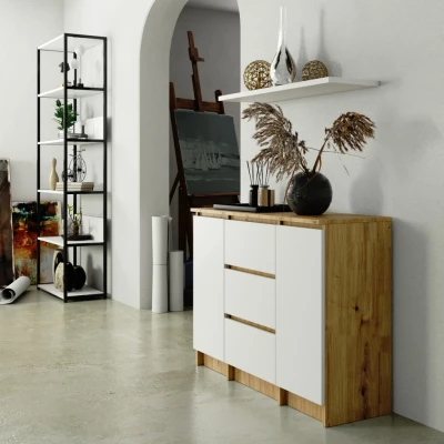 Kombinierte Kommode JUNIPER - Artisan Eiche / Weiß