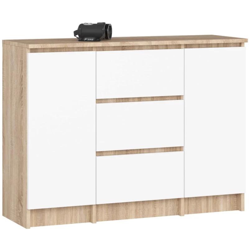 Kombinierte Kommode JUNIPER - Sonoma Eiche / Weiß
