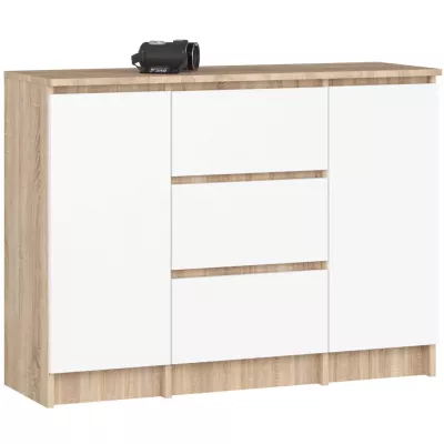 Kombinierte Kommode JUNIPER - Sonoma Eiche / Weiß