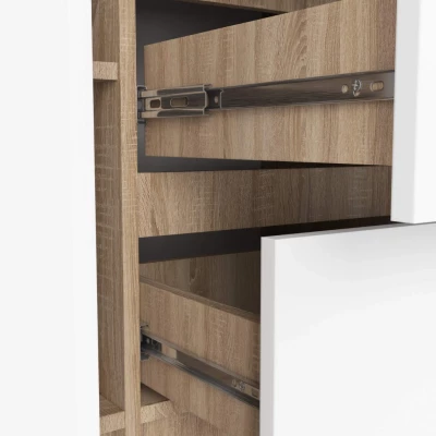 Kombinierte Kommode JUNIPER - Sonoma Eiche / Weiß