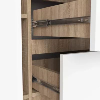 Kombinierte Kommode JUNIPER - Sonoma Eiche / Weiß
