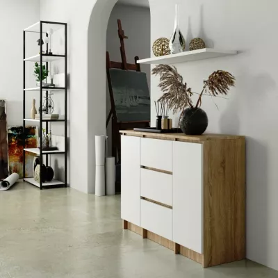 Kombinierte Kommode JUNIPER - Sonoma Eiche / Weiß