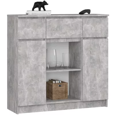 Kommode mit Schubladen und Türen, WJUNIPER - Beton
