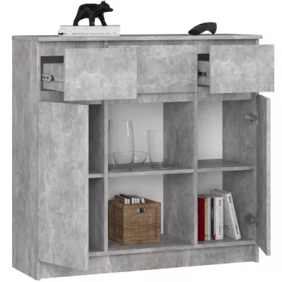 Kommode mit Schubladen und Türen, WJUNIPER - Beton