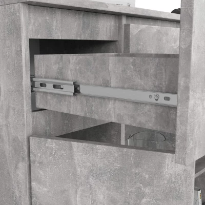 Kommode mit Schubladen und Türen, WJUNIPER - Beton