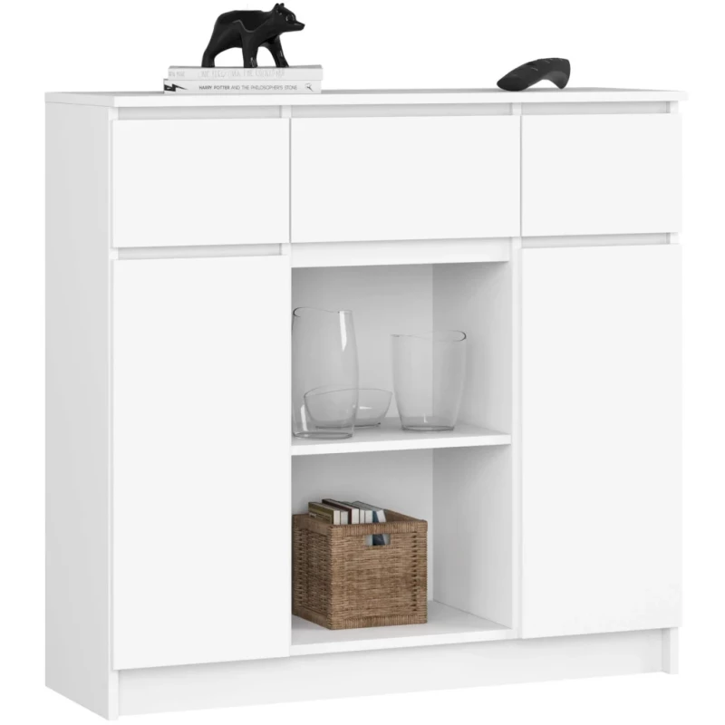 Kommode mit Schubladen und Türen, JUNIPER - weiß