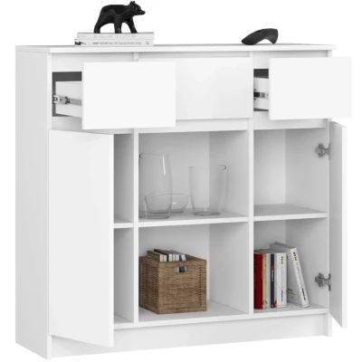Kommode mit Schubladen und Türen, JUNIPER - weiß