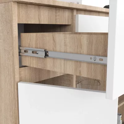 Kommode mit Schubladen und Türen, JUNIPER - Sonoma Eiche / Weiß