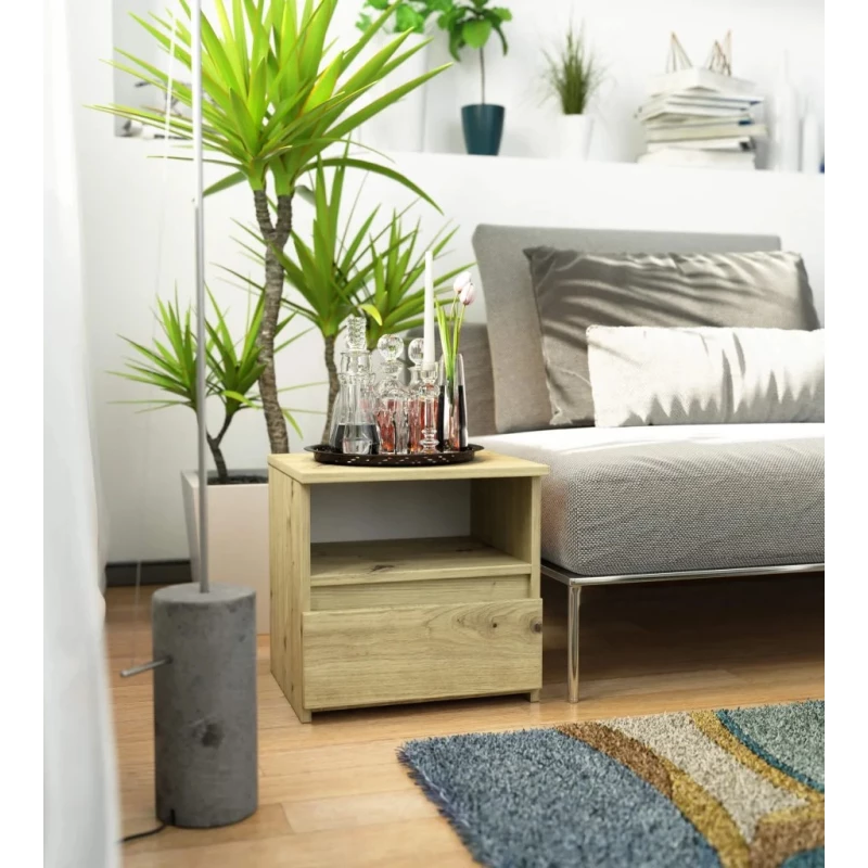 VALESTRA Nachttisch mit Ablage – Artisan Eiche