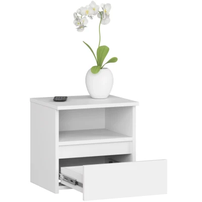 VALESTRA Nachttisch mit Ablage – weiß