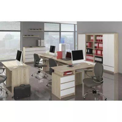 VALESTRA Computertisch – Sonoma Eiche / Weiß