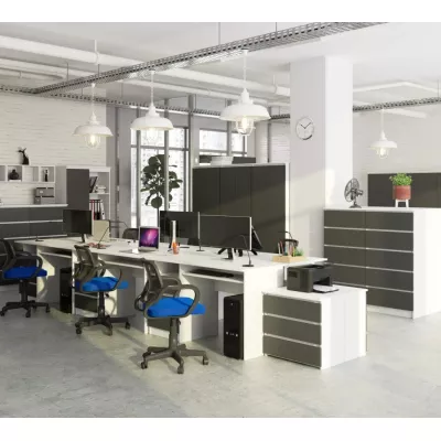 VALESTRA Computertisch - weiß / dunkelgrau