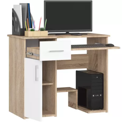 Computertisch OMRELIS – Sonoma Eiche / Weiß