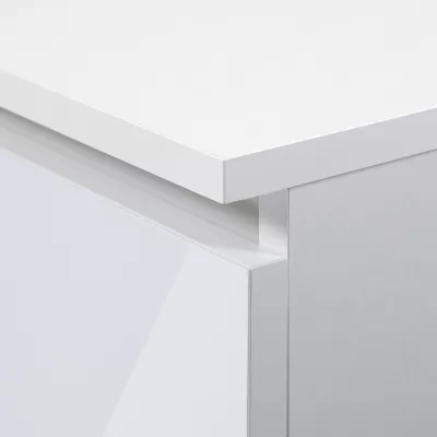 Computertisch OMRELIS - weiß / glänzend weiß
