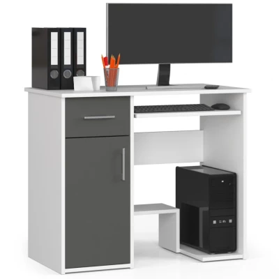 OMRELIS Computertisch - weiß/grau