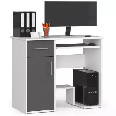 OMRELIS Computertisch - weiß/grau