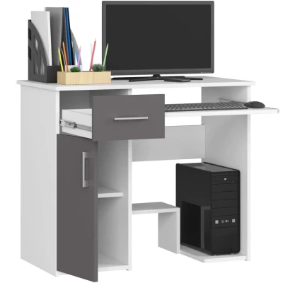 OMRELIS Computertisch - weiß/grau