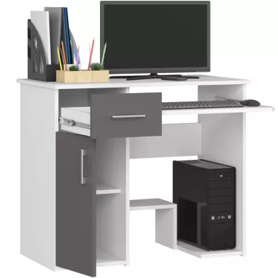 OMRELIS Computertisch - weiß/grau