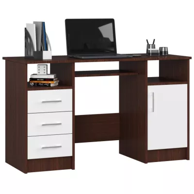 KARLION Computertisch – Wenge/Weiß